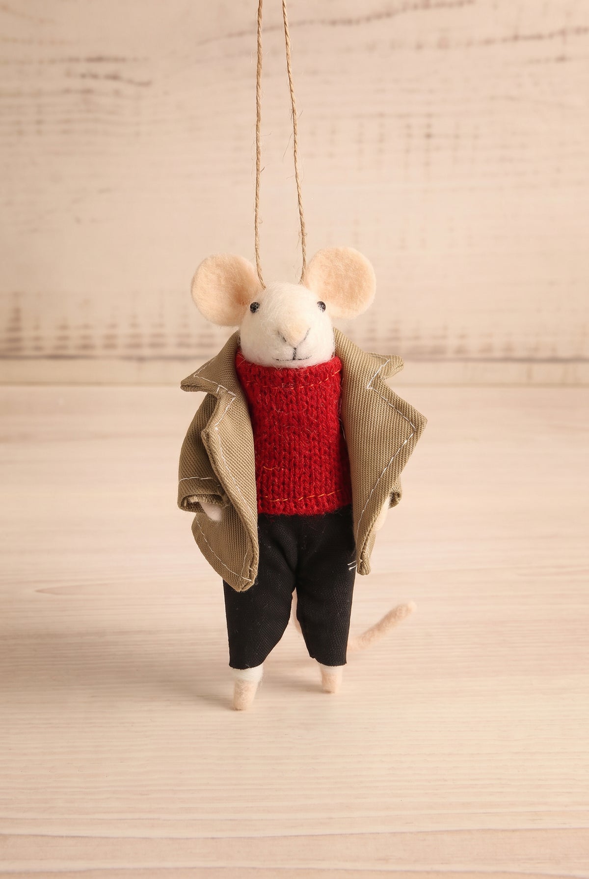 view of fashionable frankie Fancy Stroll Holiday Mouse Ornament - 7 Options at Maison garçonne