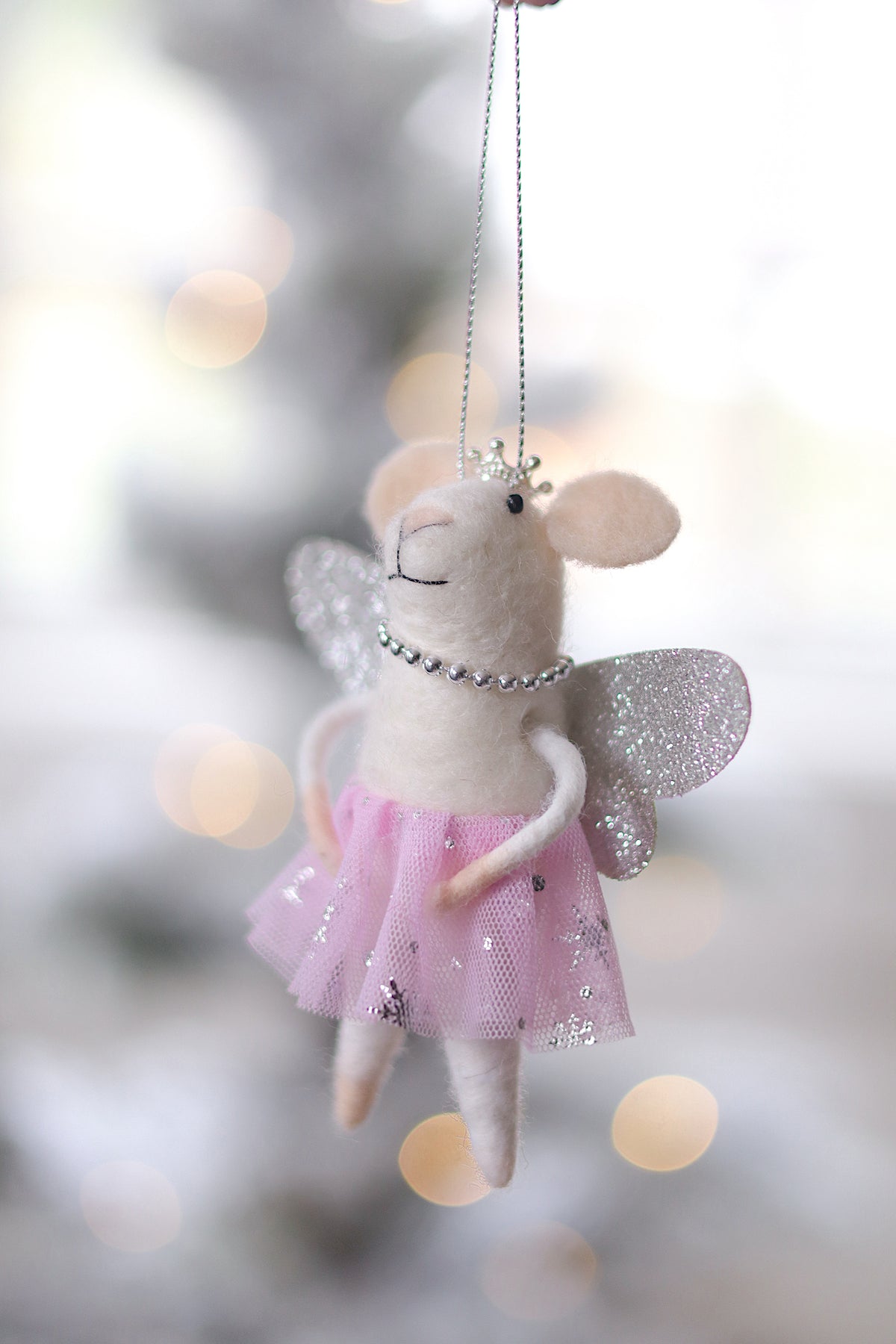 lifestyle view of fairytale fiona Eclectic Holiday Mouse Ornament - 8 Options at Maison garçonne