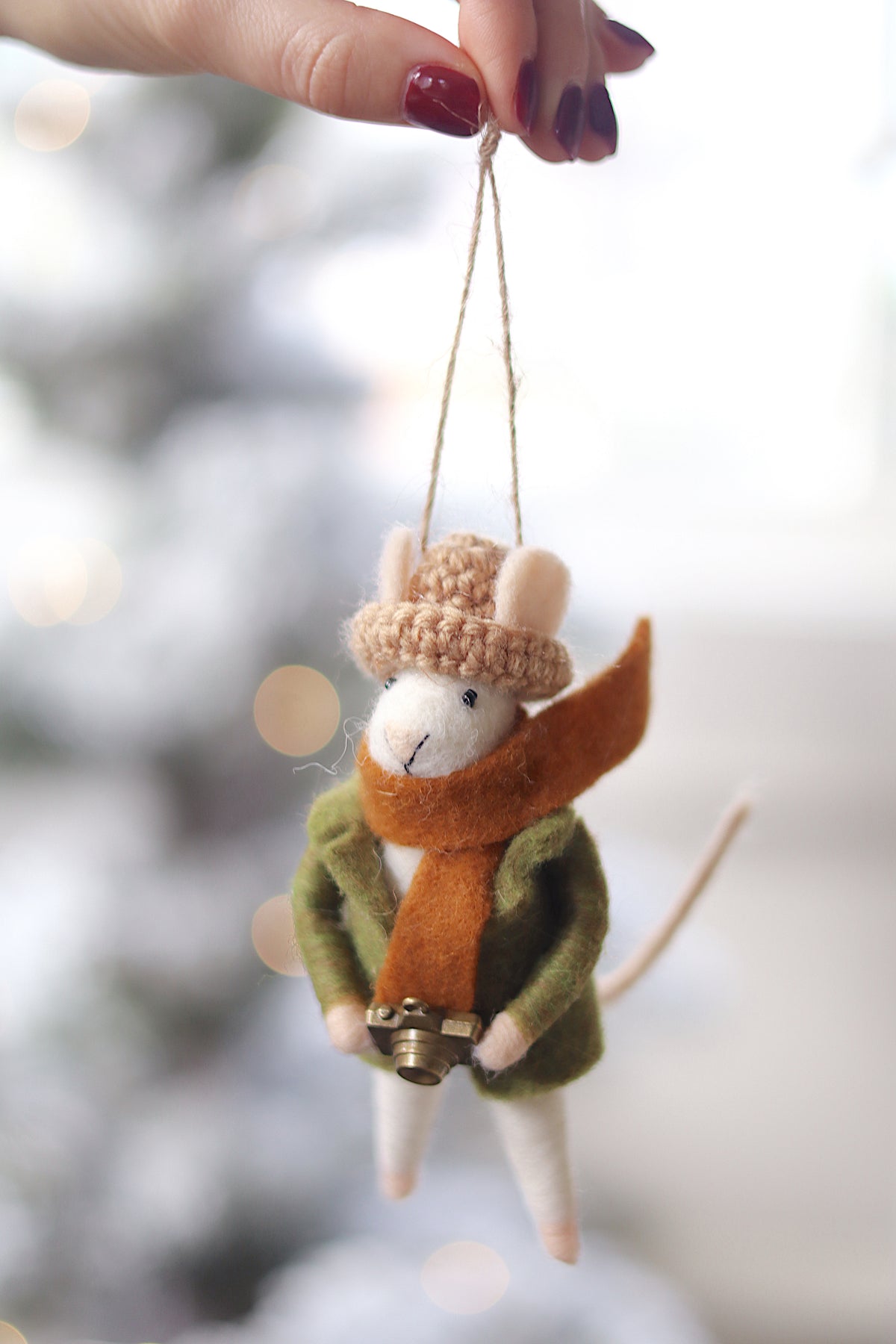 lifestyle view of photographer philip Outdoor Holiday Mouse Ornament - 10 Options at Maison garçonne