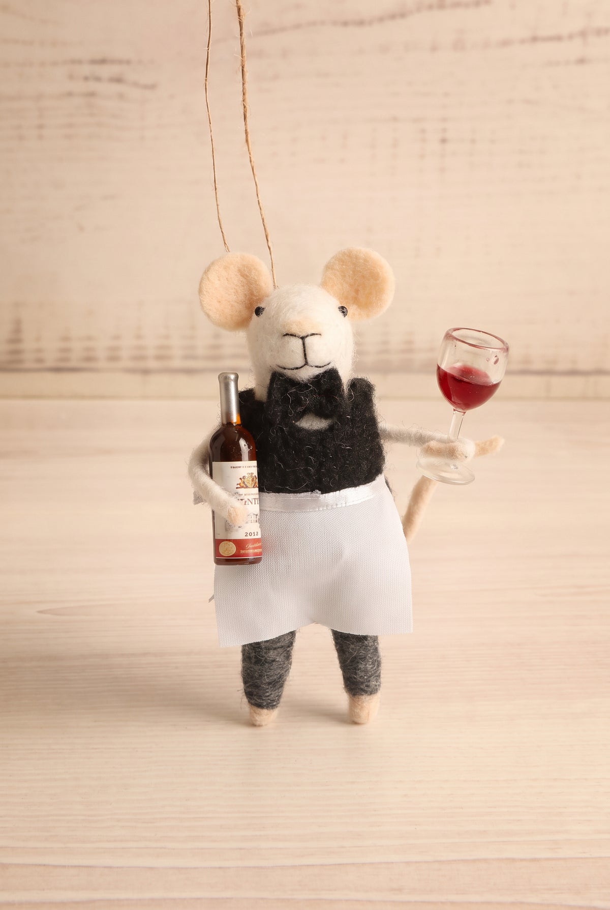 view of sommelier sam Wine Holiday Mouse Ornament - 4 Options at Maison garçonne
