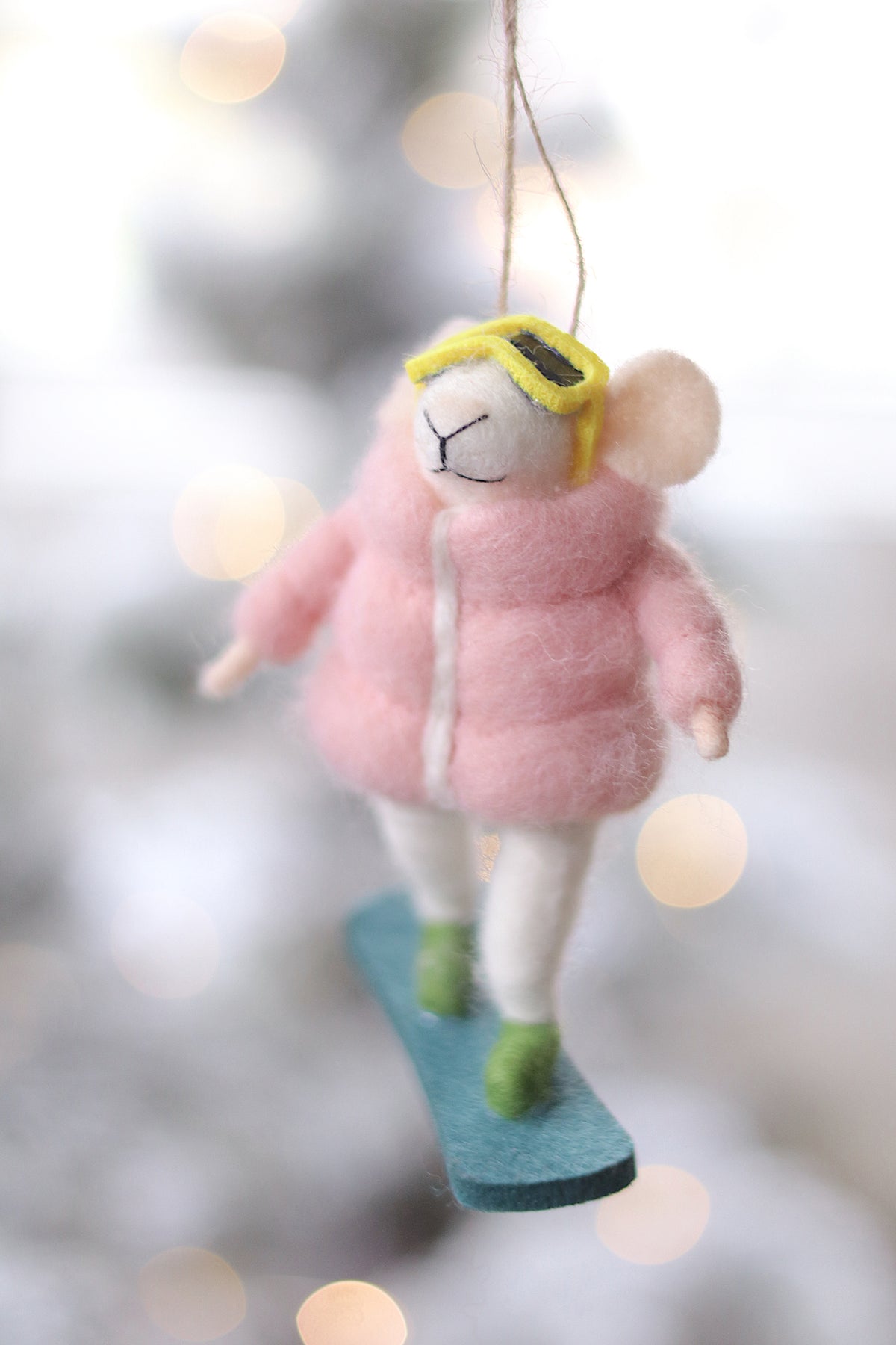 lifestyle view of snowboard sadie Sporty Holiday Mouse Ornament - 10 Options at Maison garçonne