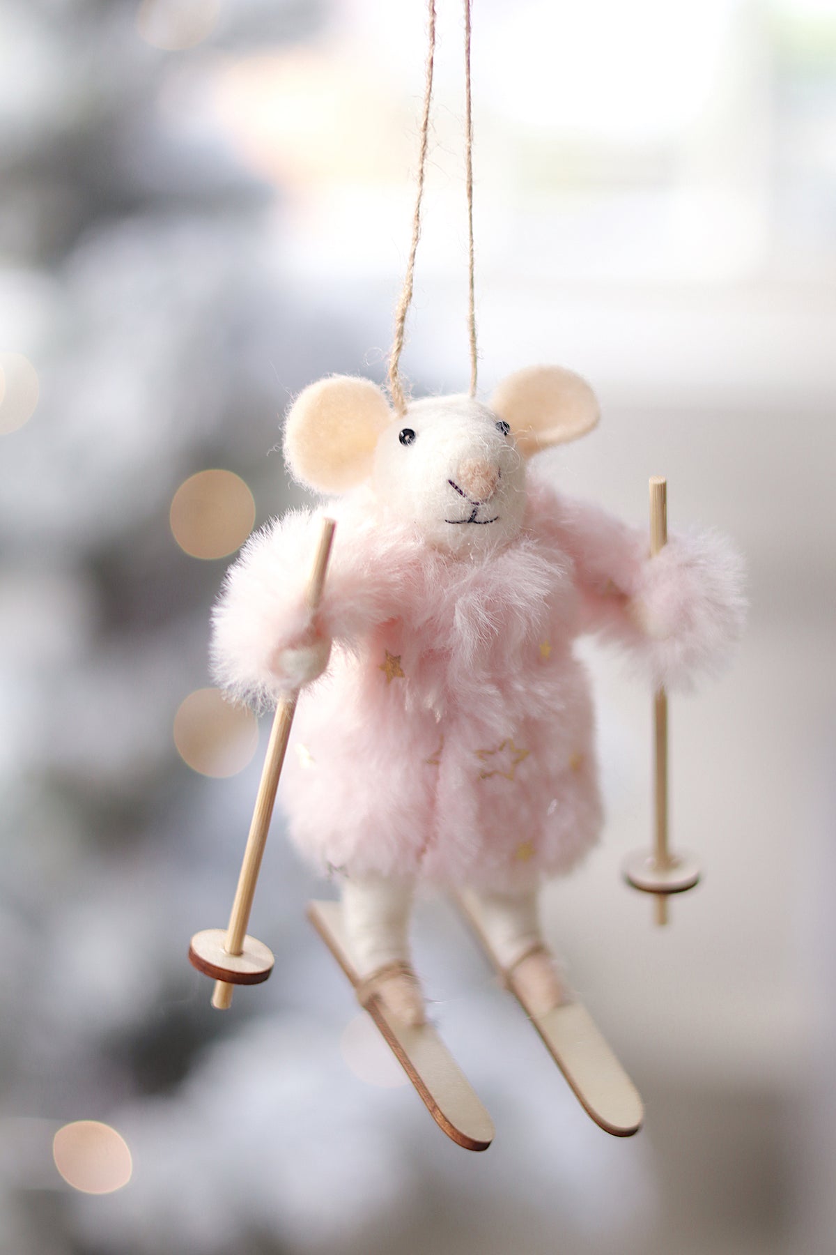 lifestyle view of powder penny Sporty Holiday Mouse Ornament - 10 Options at Maison garçonne
