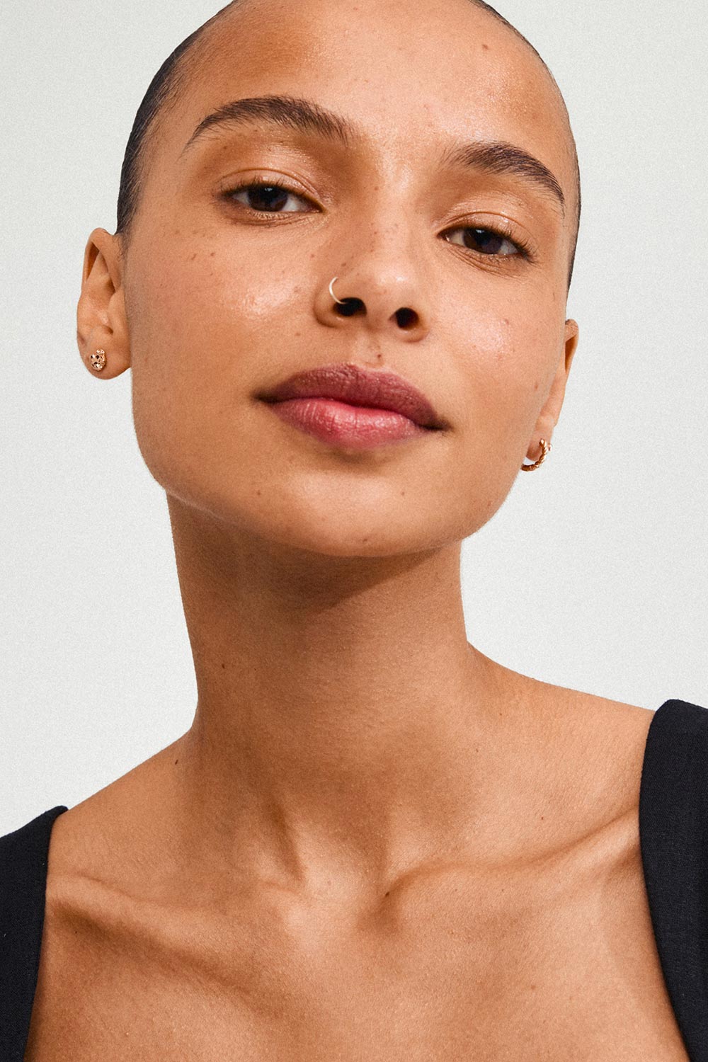 Manuel Set of 3 Rosegold-Plated Earrings | La petite garçonne all model