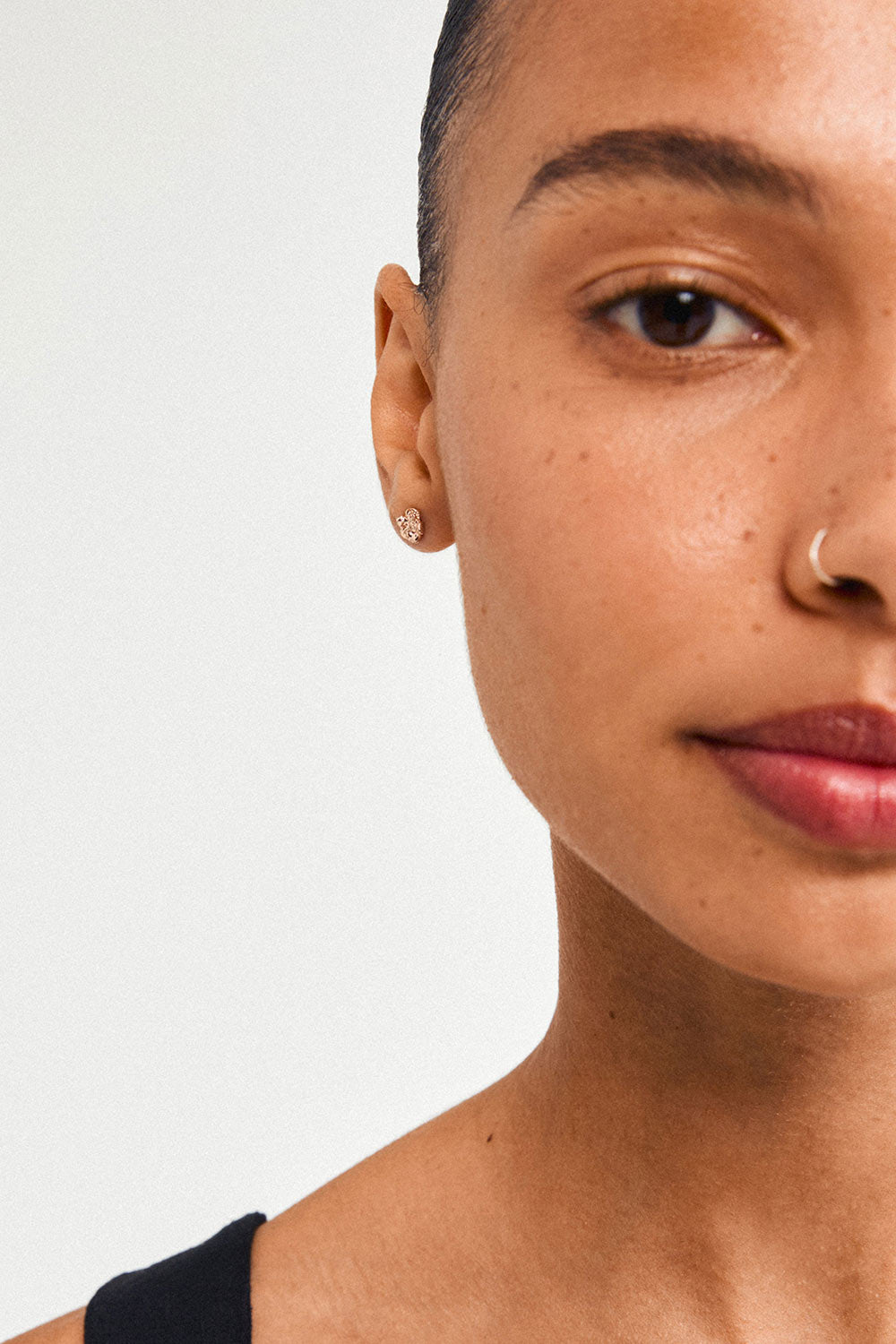 Manuel Set of 3 Rosegold-Plated Earrings | La petite garçonne model