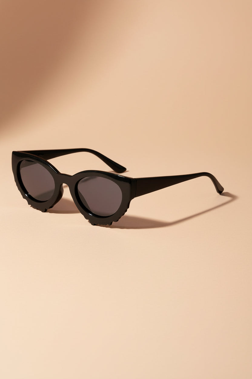 Alondra Black cat-eye sunglasses from Pilgrim available at la petite garçonne