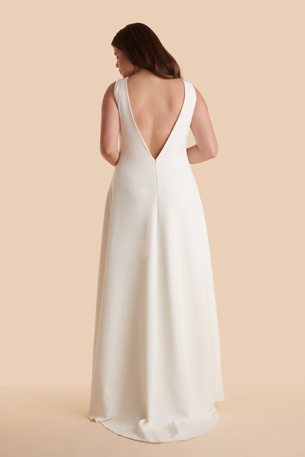 Elenova White High Neck Gown w/ Train | Boudoir 1861 back model