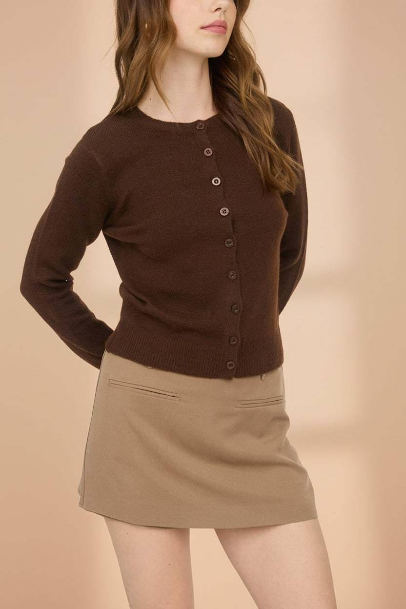 Andenes Brun | Cardigan Boutonné