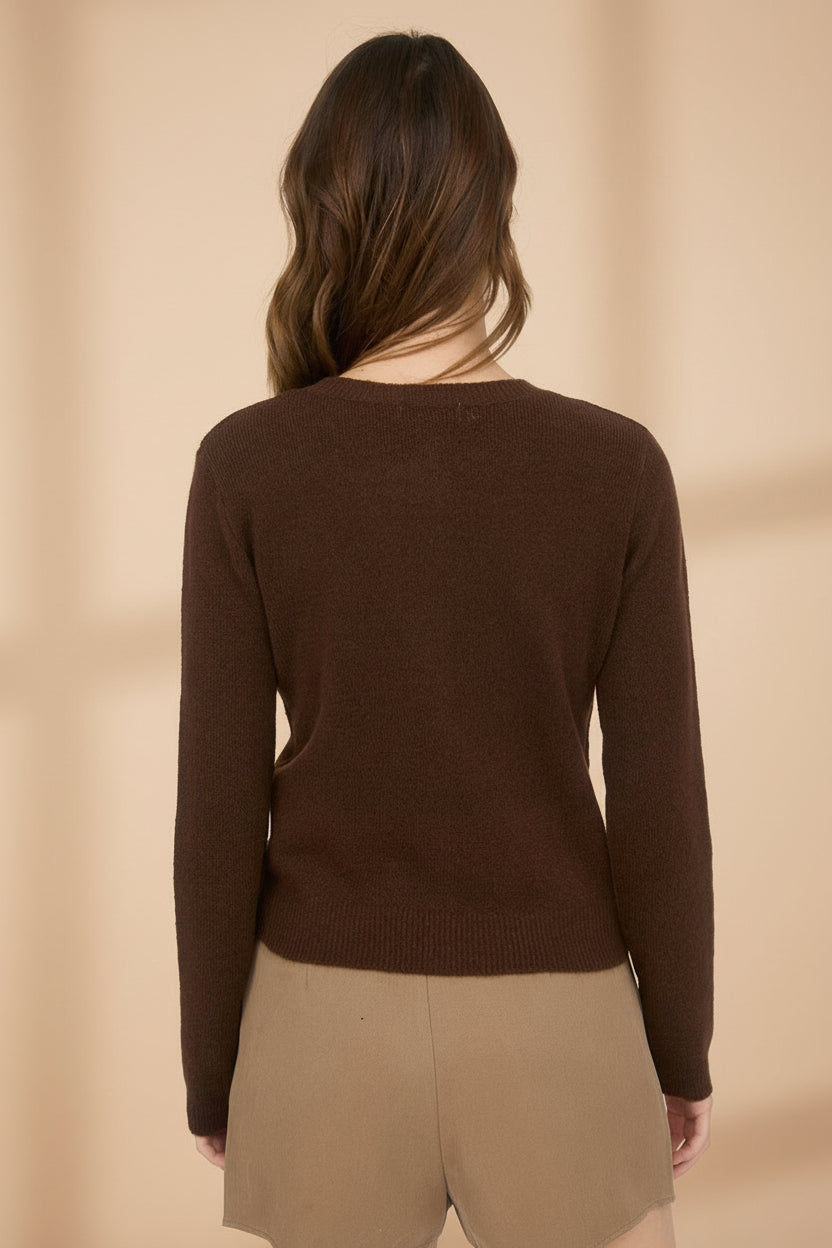 Andenes Brun | Cardigan Boutonné