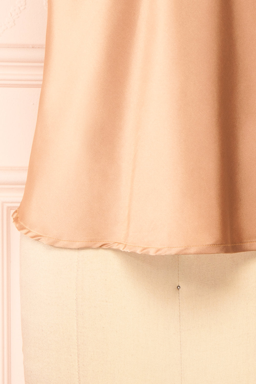 Alexa Caramel Satin Cami Top w/ Lace Trim | Boutique 1861 bottom