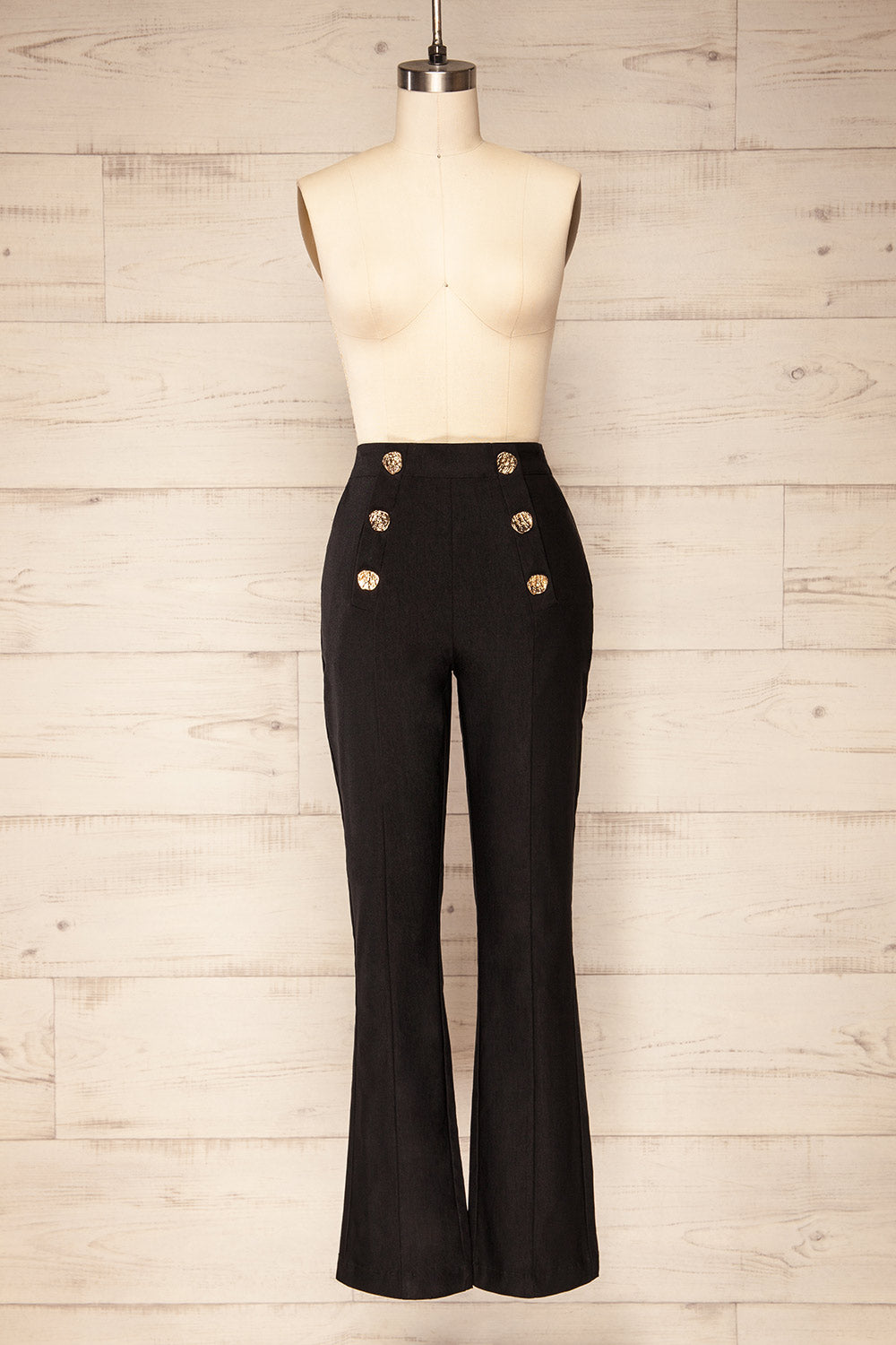 Asuncion High-Waisted Black Fitted Pants | La petite garçonne front view