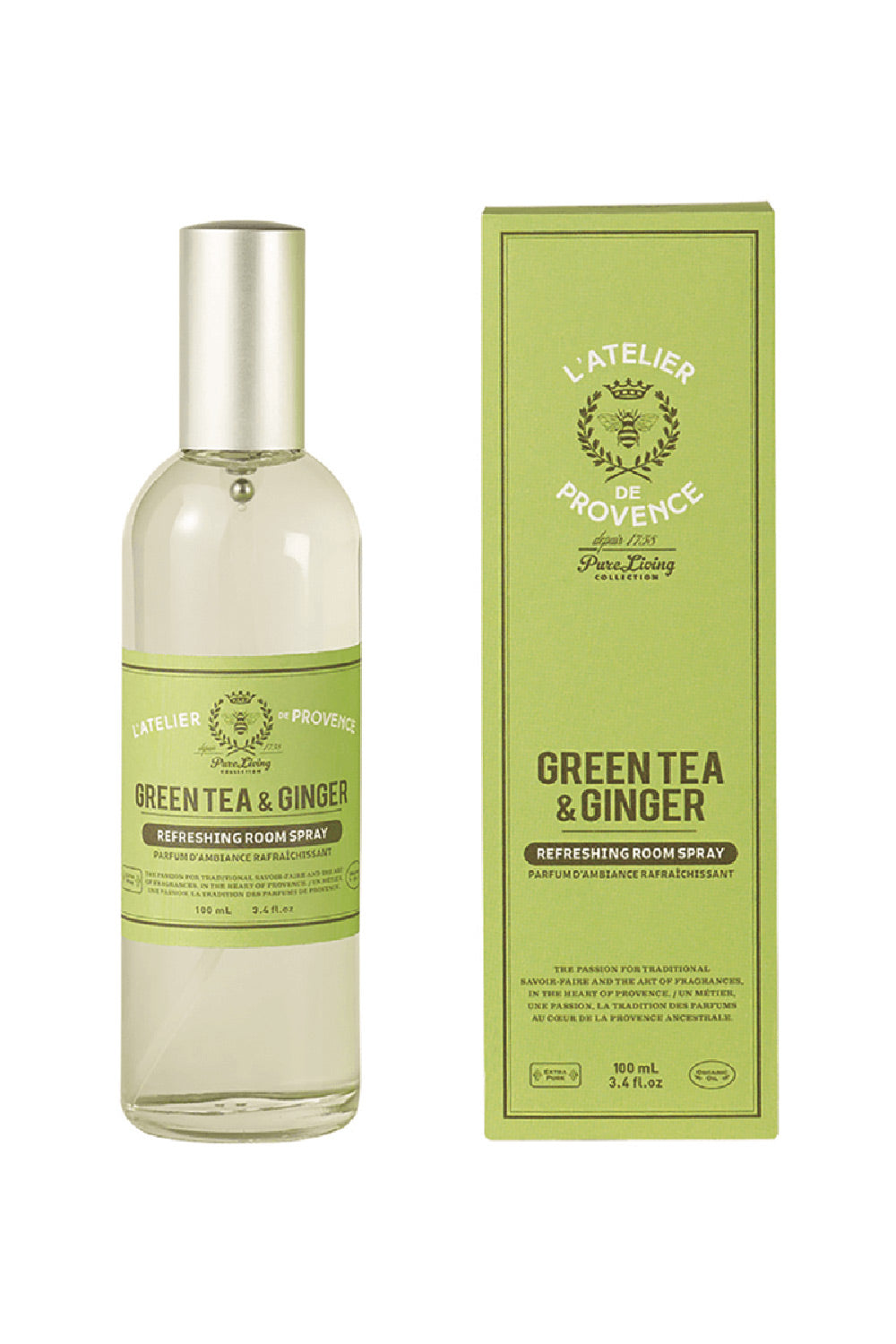 Green Tea and Ginger | Room Spray by L'Atelier de Provence | maison garçonne product