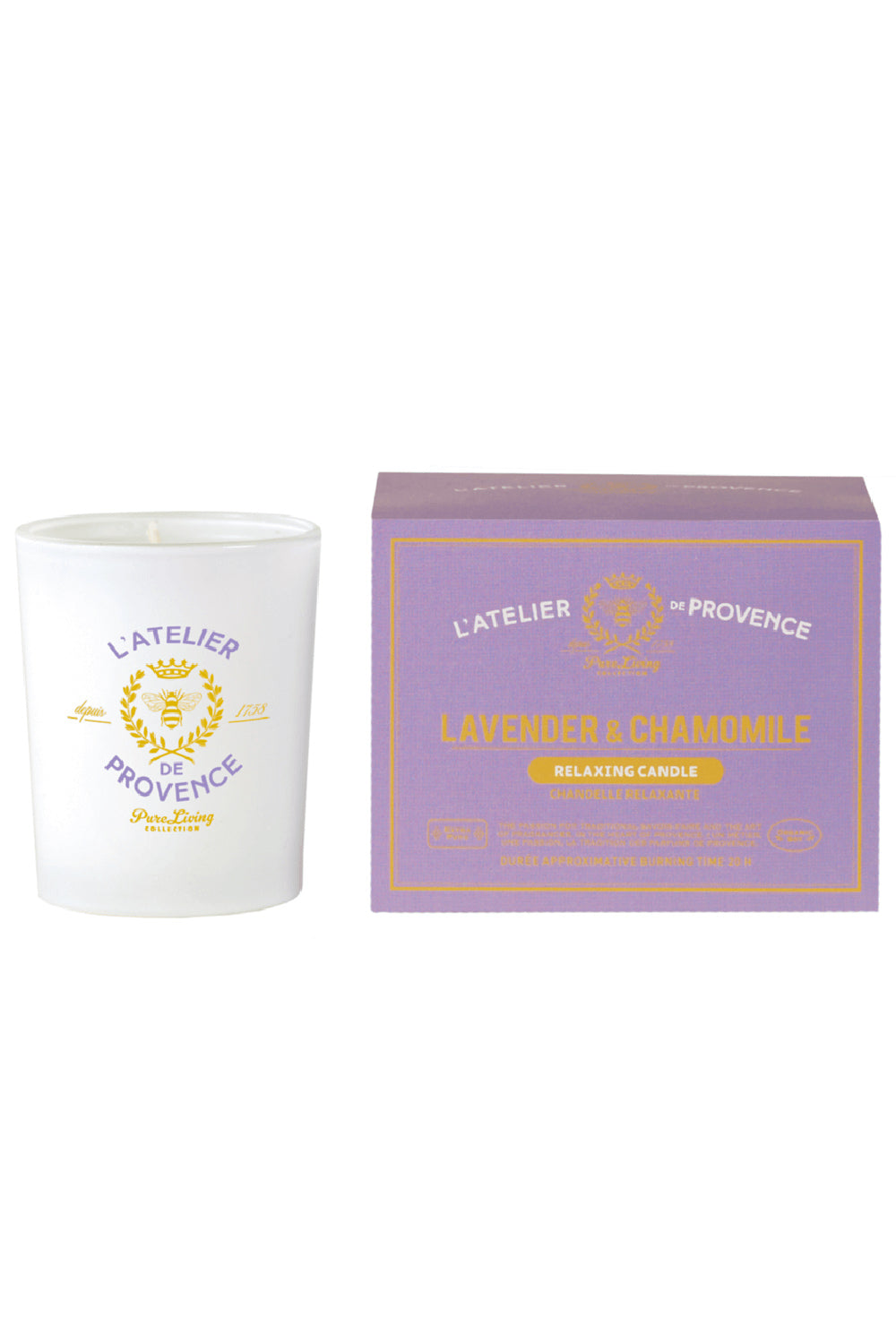 Lavender and Chamomile Candle by L'Atelier de Provence | Maison garçonne bougie mini