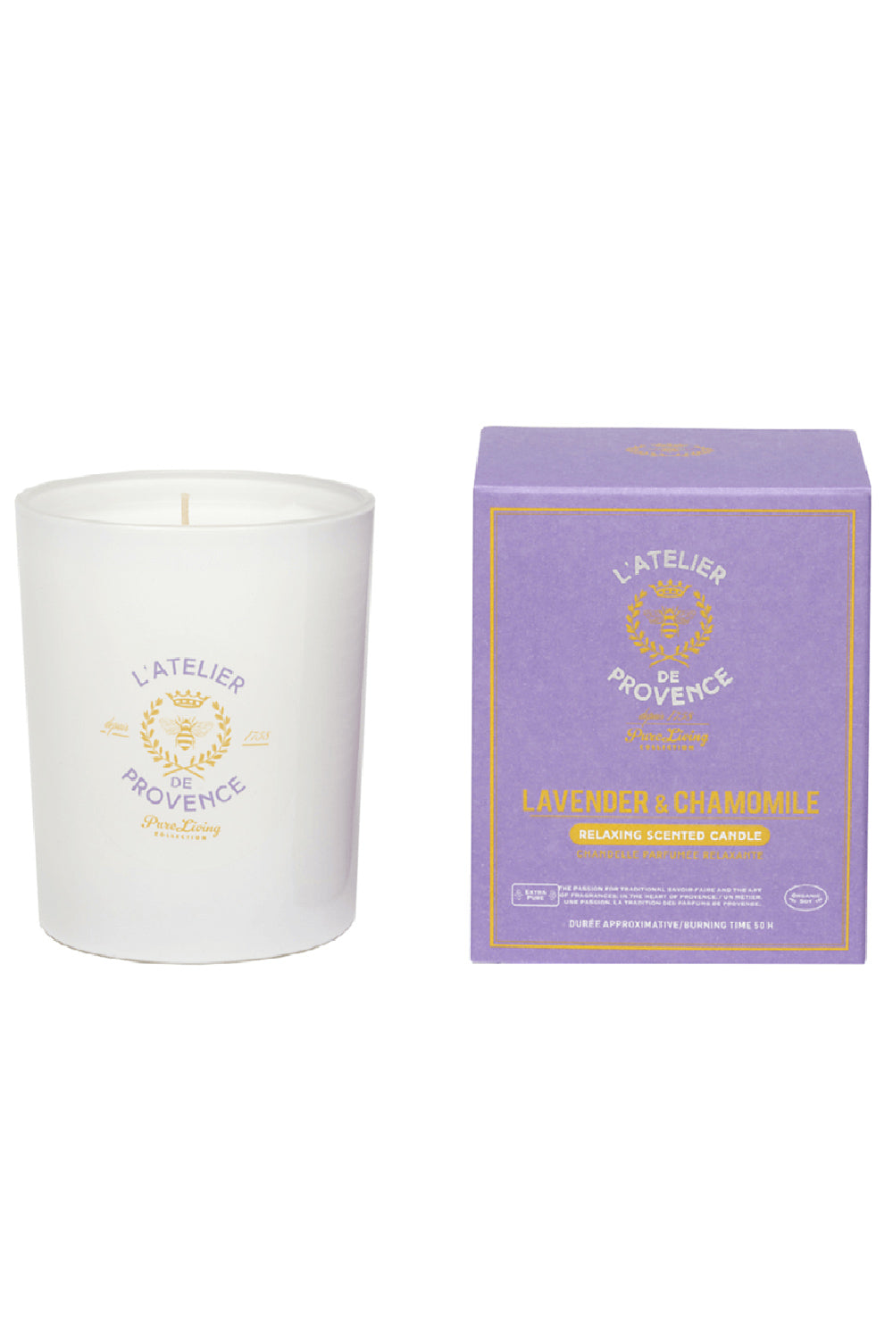 Lavender and Chamomile Candle by L'Atelier de Provence | Maison garçonne bougie