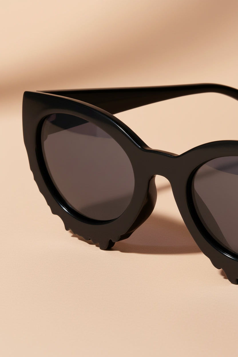 Alondra Black cat-eye sunglasses from Pilgrim available at la petite garçonne
