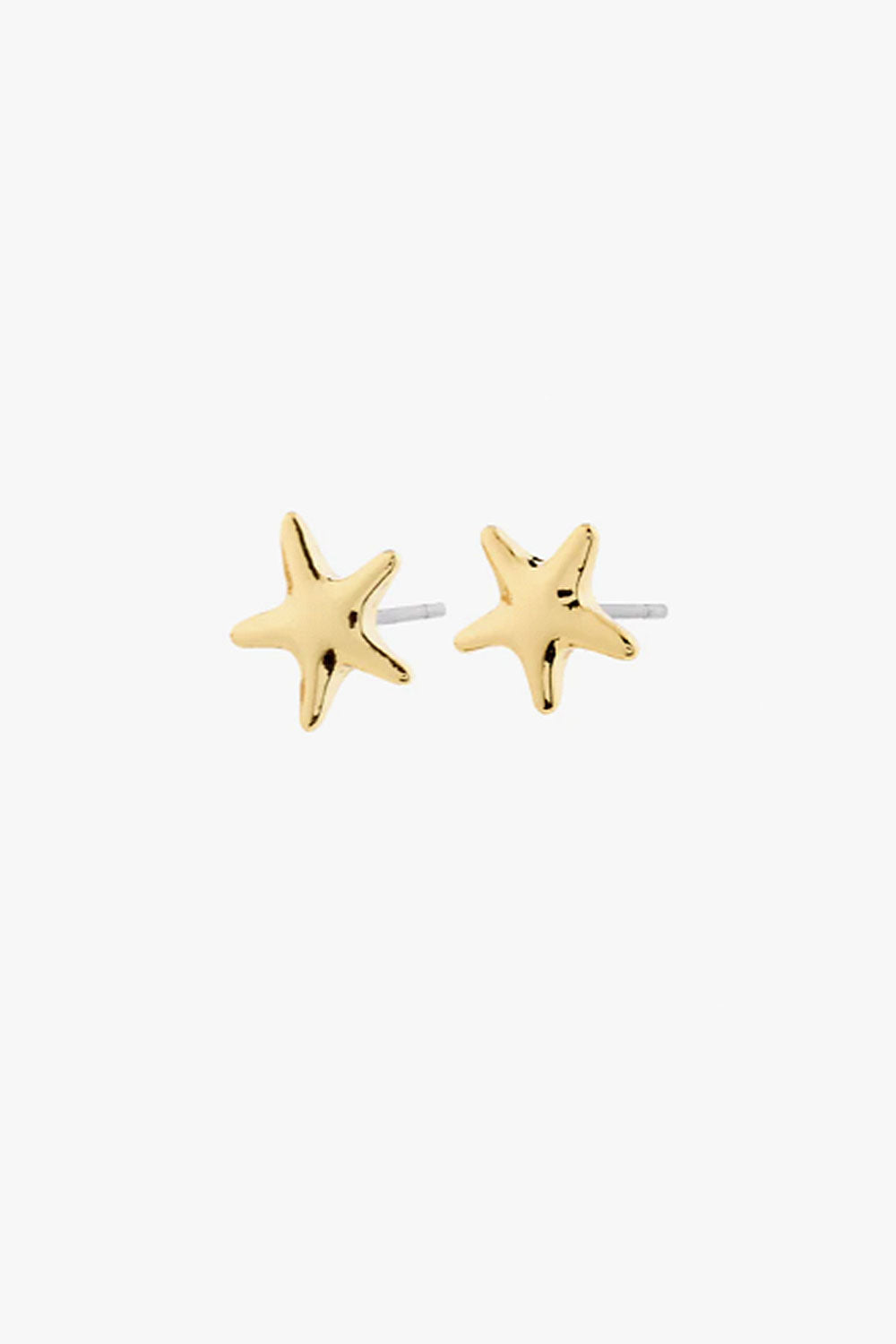 Gold star-shaped earrings BACOOR-GOLD from Pilgrim on a white background