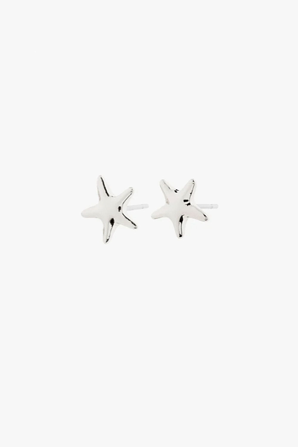 Star-shaped silver earrings Bacoor Silver by Pilgrim on a white background