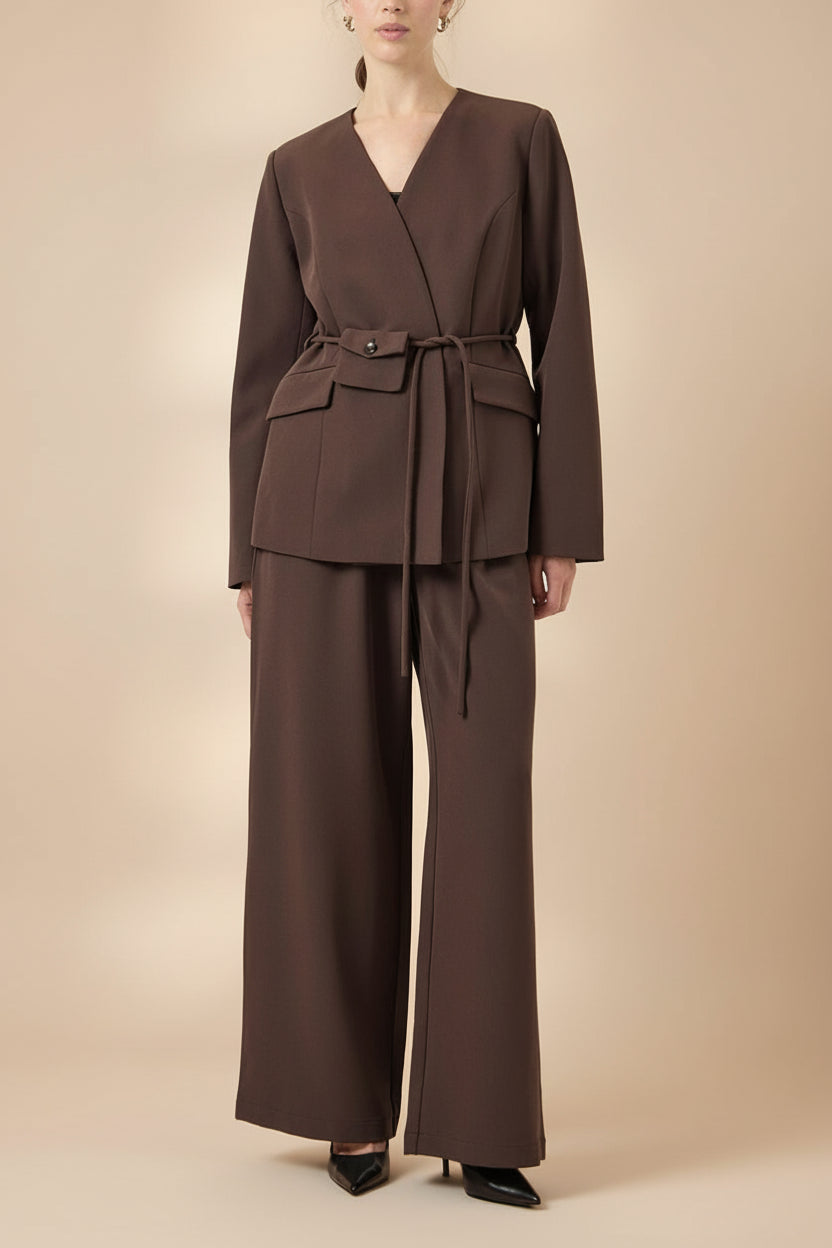 Bundi | Veston Brun avec Poche sur Cordon de Serrage