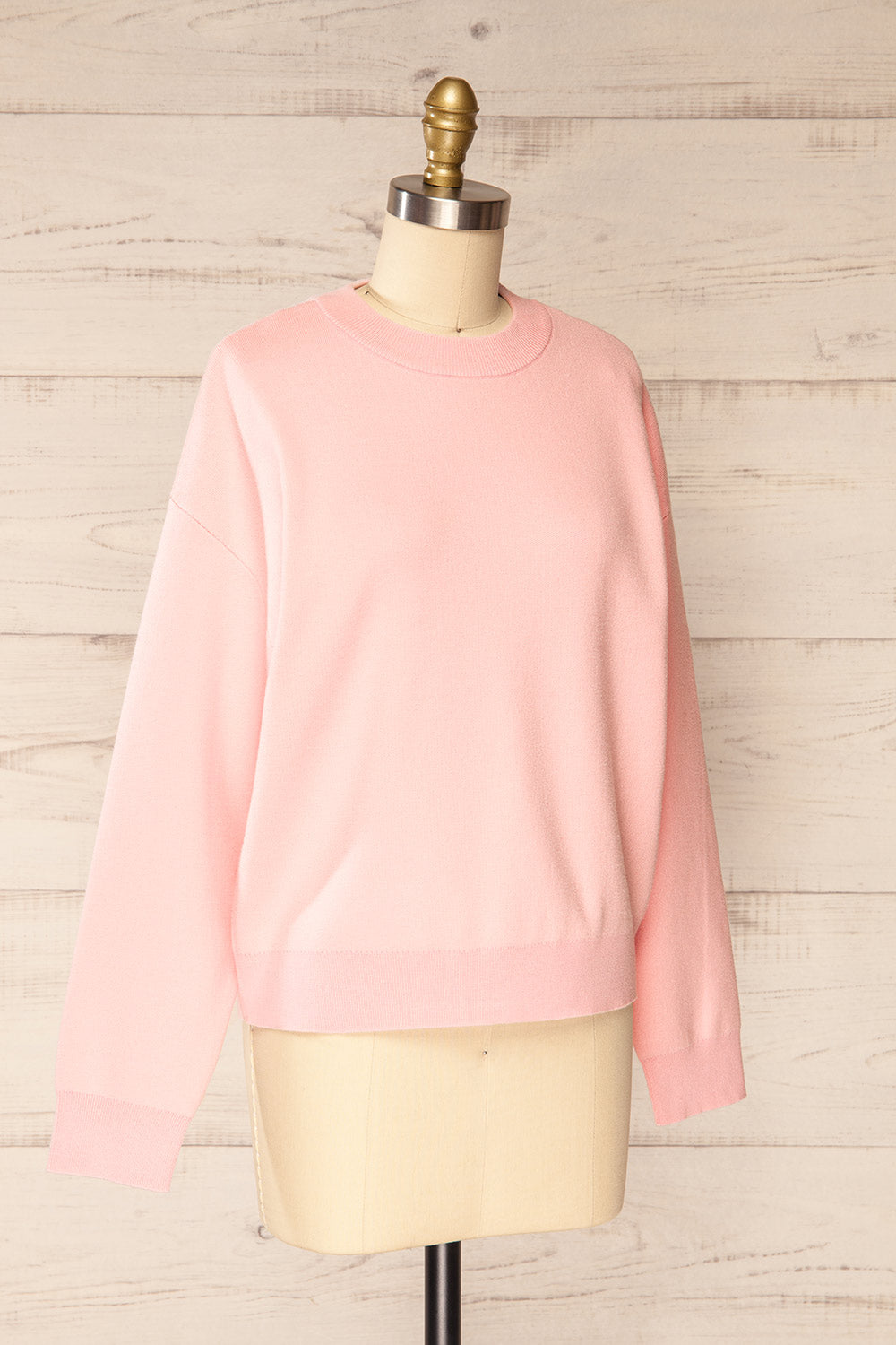 Calye Pink Oversized Short Sweater | La petite garçonne side view
