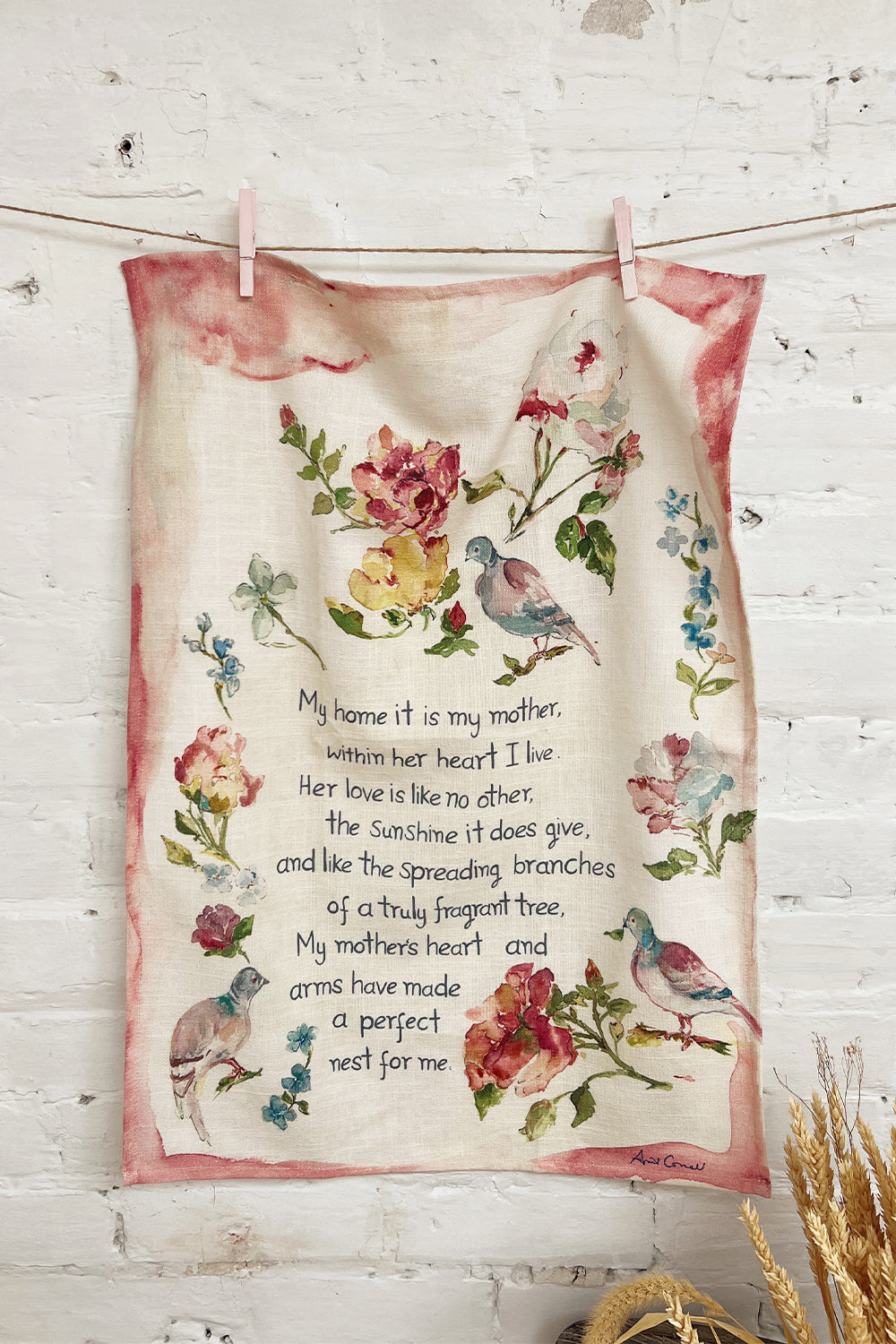 Cheyenne Mother's Poem Dish Cloth | Maison garçonne flat lay