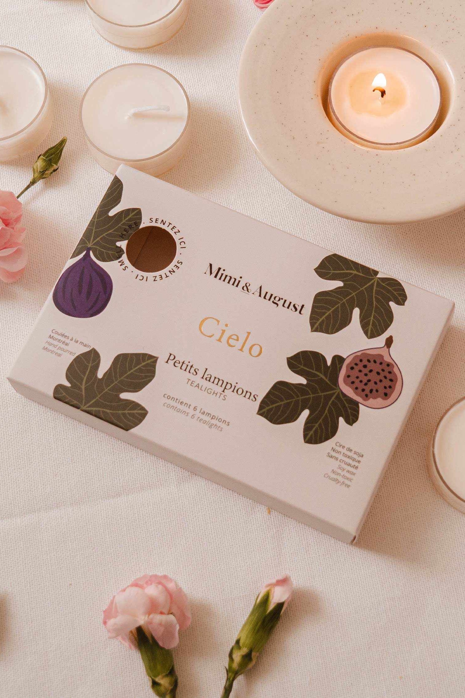 lifestyle shot of Cielo Tealight Candle Set at Maison garçonne
