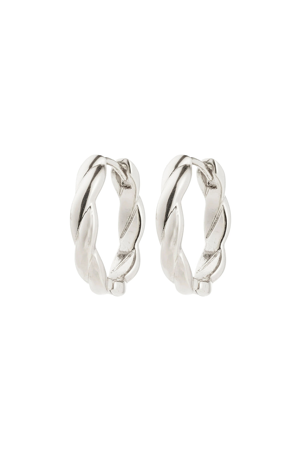 Declan Silver Hoop Earrings with Twist by Pilgrim | La petite garçonne