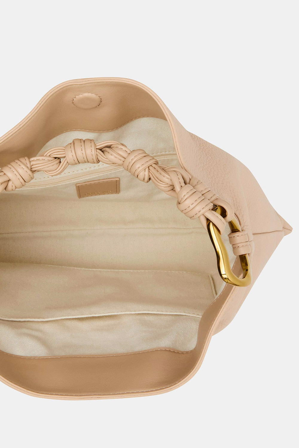 Seniorite Beige Leather Hobo Bag | La petite garçonne inside