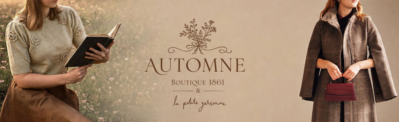 Découvrez la collection Automne 2026 de Boutique 1861 et La Petite Garçonne, avec manteaux, robes, cardigans, bottes et accessoires