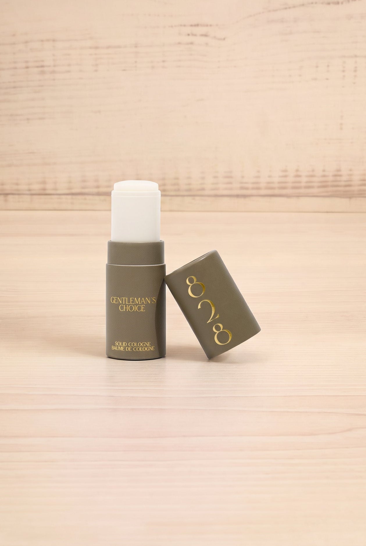 Front view of the Gentlemen's Choice solid perfume by 828 Aroma open, handmade in Canada and available at Maison Garçonne.
