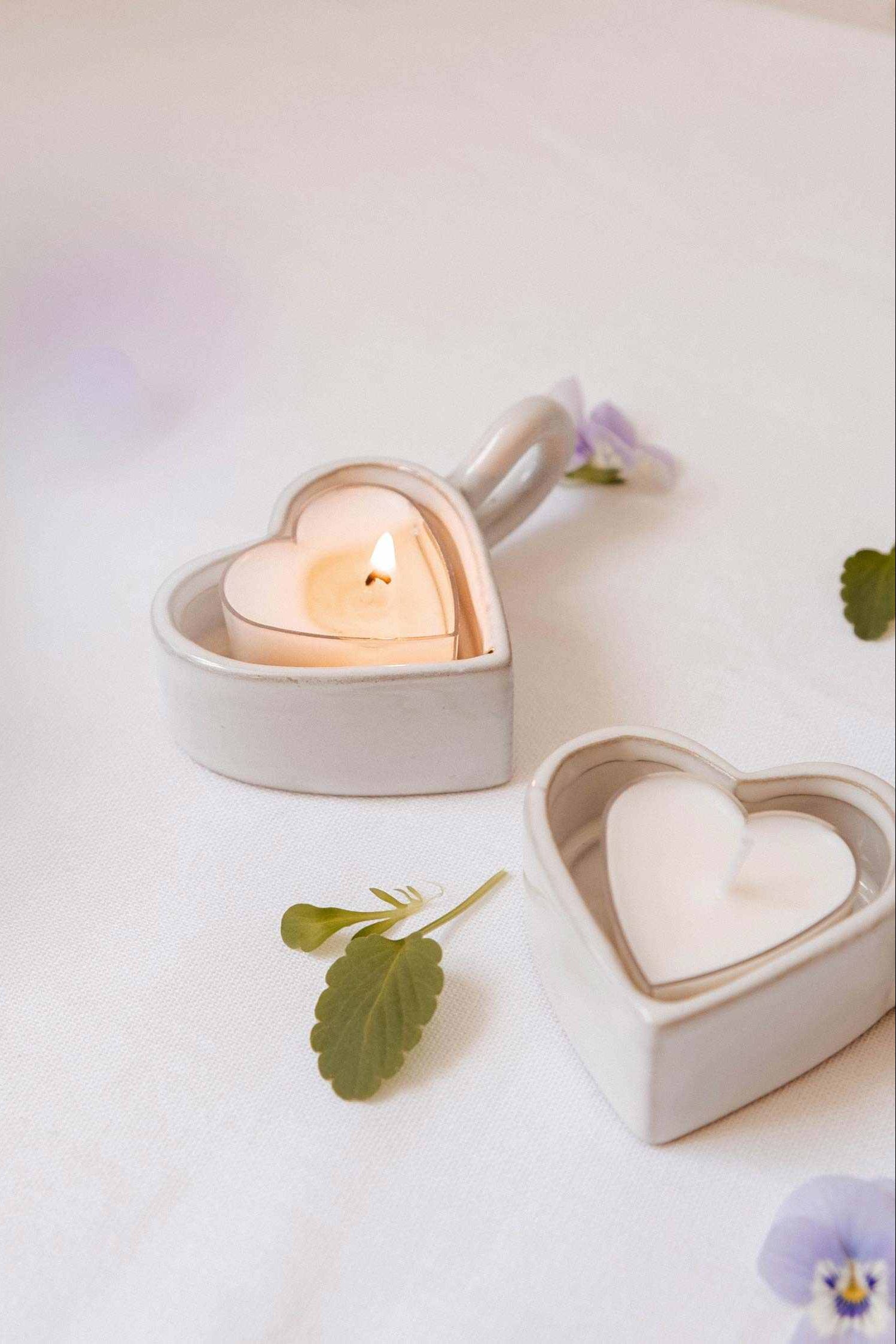 lifestyle candle view of Heart & Glow Tealight Holder at Maison garçonne