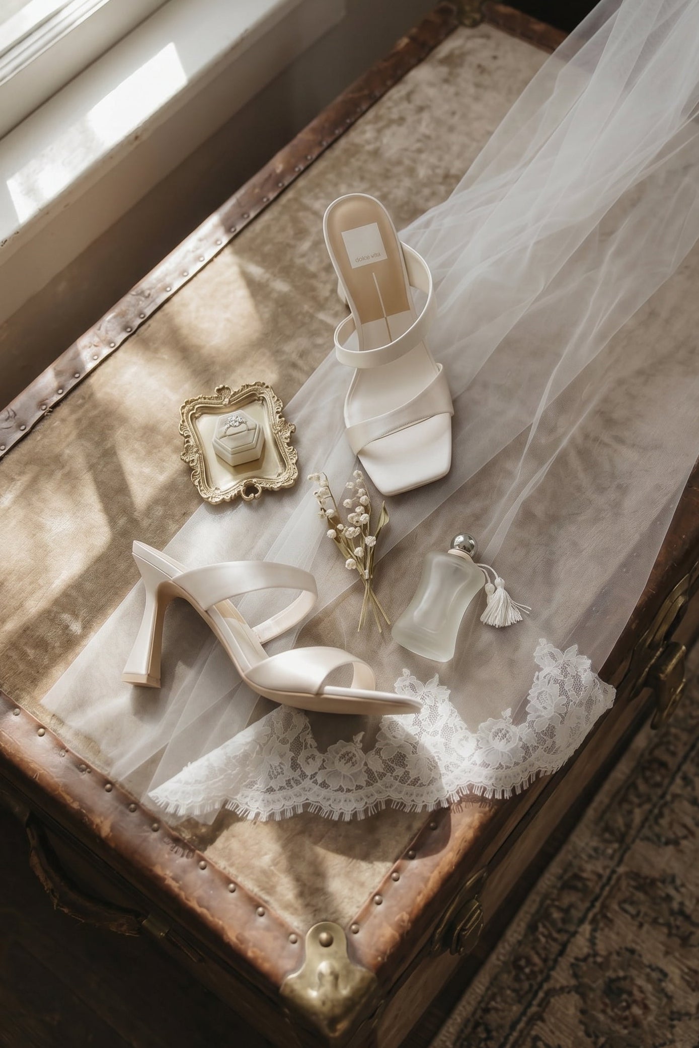 product shot Icelyn Ivory Double-Strap Square-Toe Heeled Sandals by Dolce Vita at boutique 1861