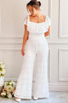 Isolabella | White Lace Jumpsuit -Boudoir 1861 Model shot