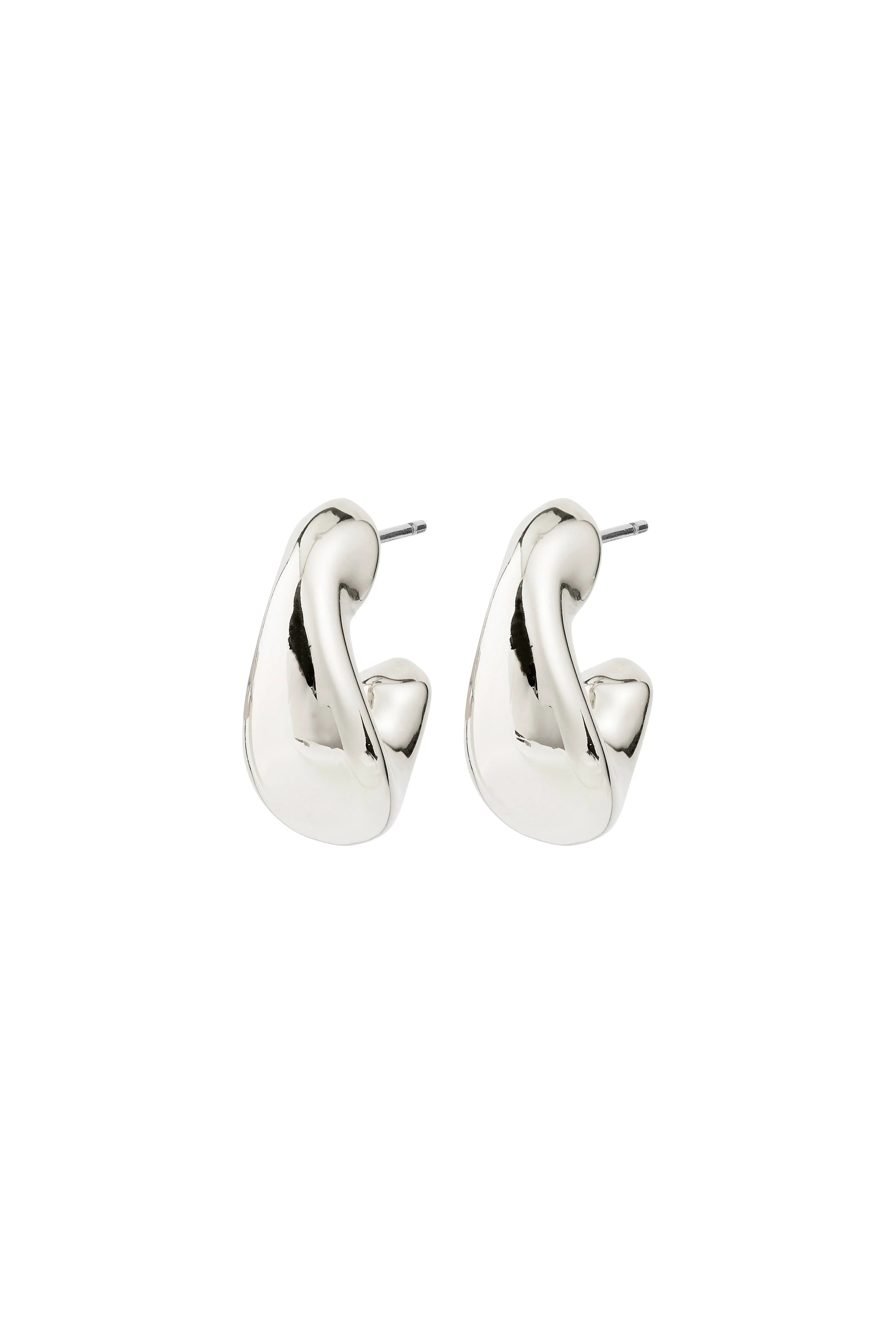 Jenning Argent | Petites Boucles d'Oreilles Demi-Anneaux par Pilgrim