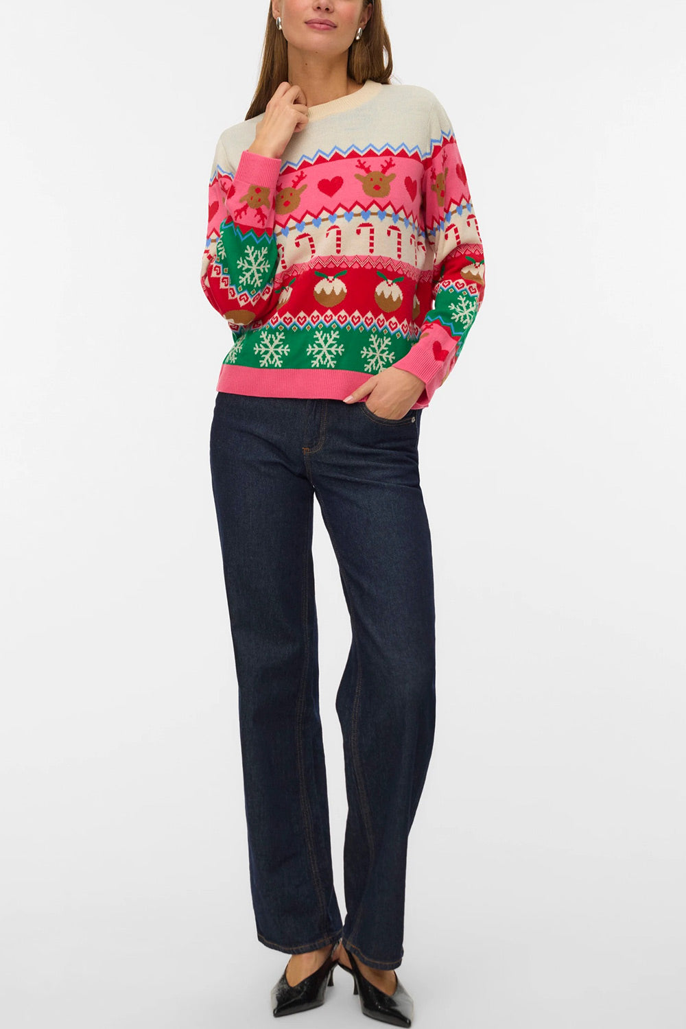 Jolly Colourful Christmas Sweater | Boutique 1861 full model