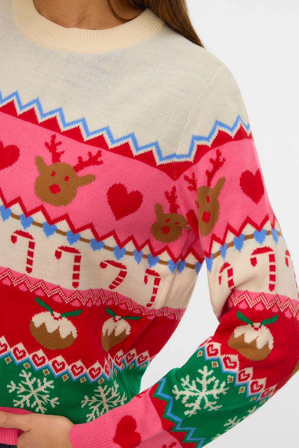 Jolly Colourful Christmas Sweater | Boutique 1861 fabric model