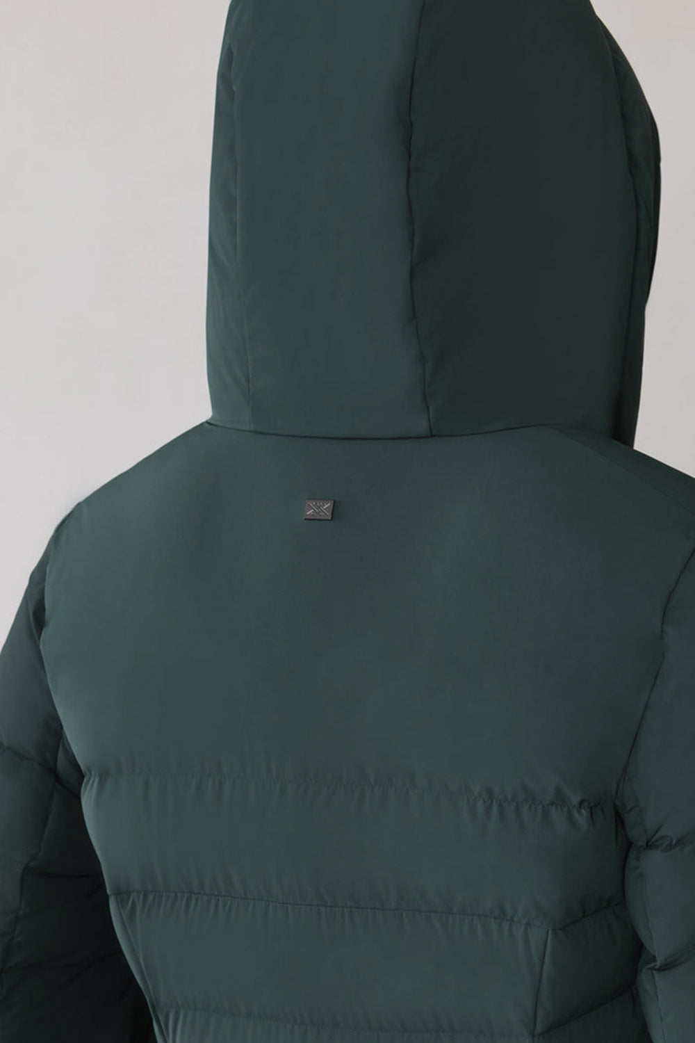 Judie Teal Midi Down Coat by Soia & Kyo | La petite garçonne hood model