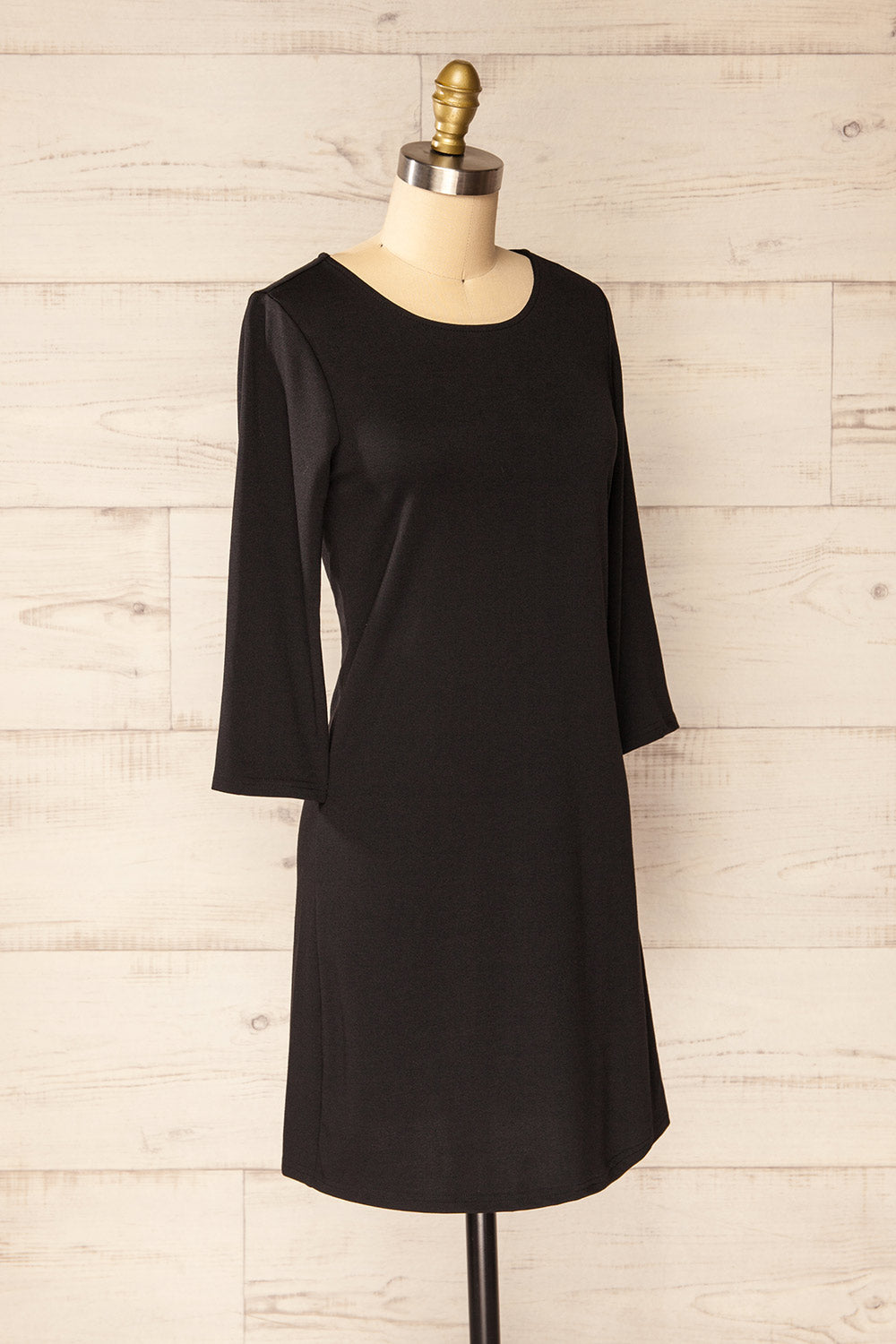 Juba Black Short Dress w/ 3/4 Sleeves | La petite garçonne side view