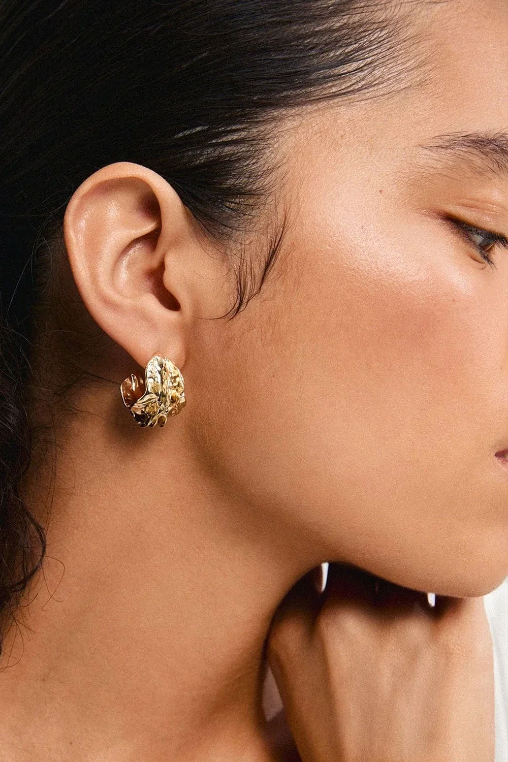 Kiama Gold | Textured Hoop Earrings by Pilgrim