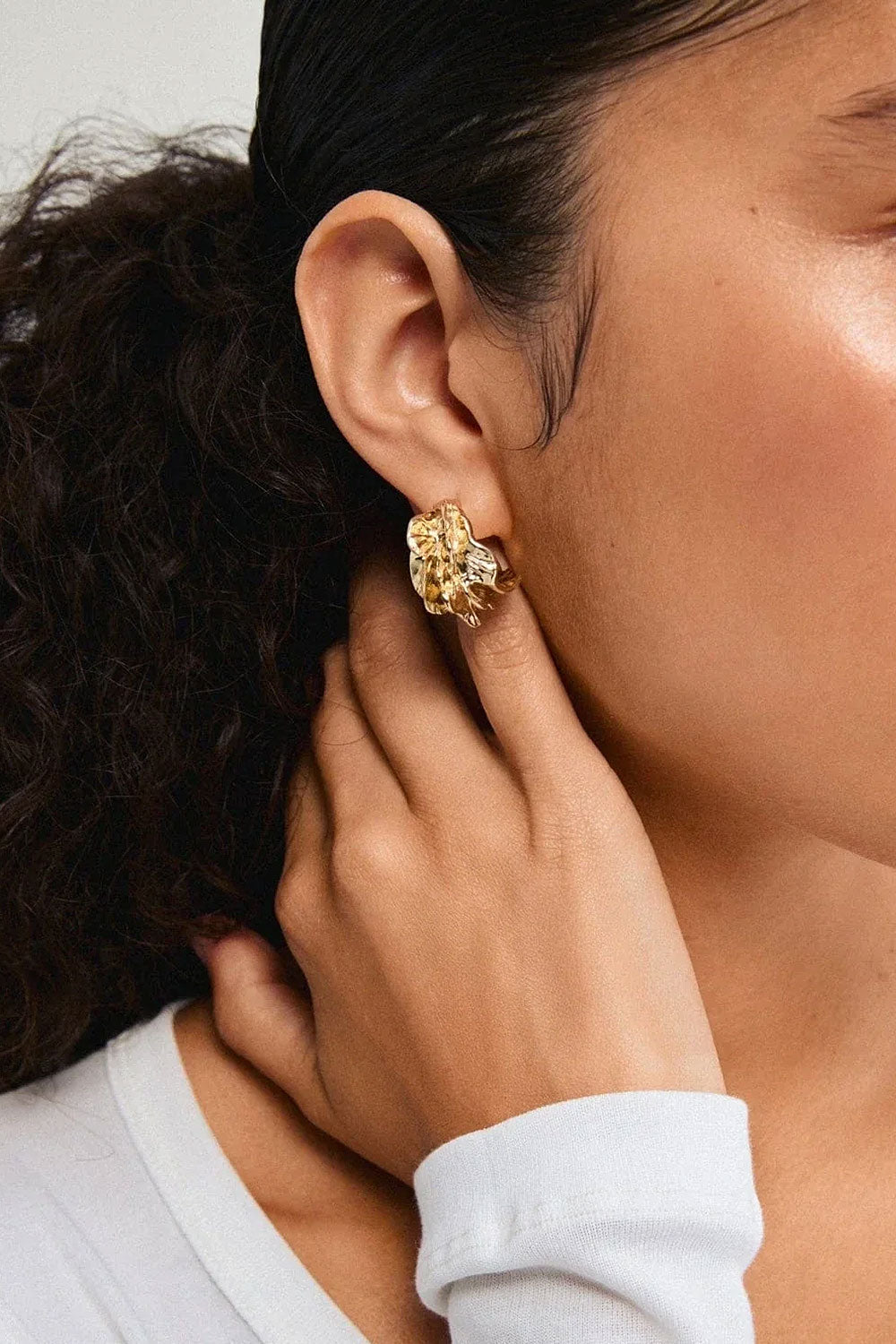 Kiama Gold | Textured Hoop Earrings by Pilgrim