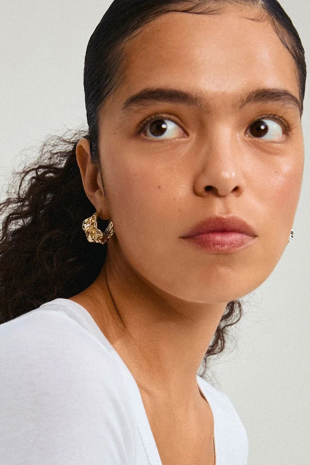 Kiama Gold | Textured Hoop Earrings by Pilgrim