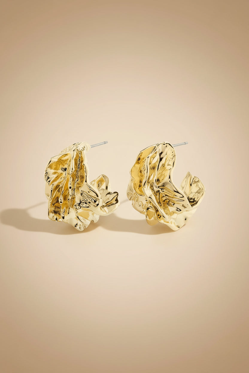 Kiama Or | Boucles d'Oreilles Texturées par Pilgrim