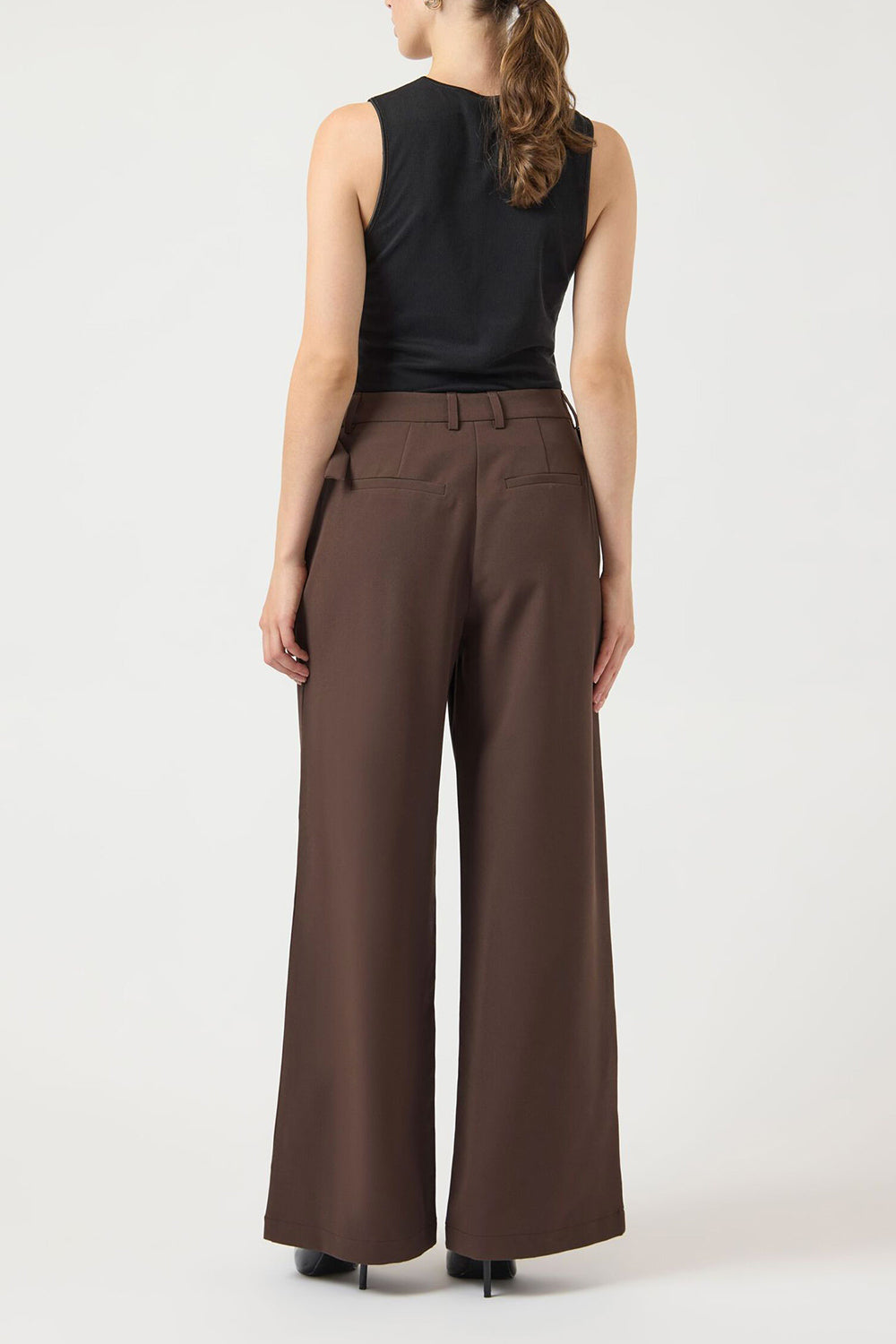 Kochi | Pantalon Brun à Jambe Large