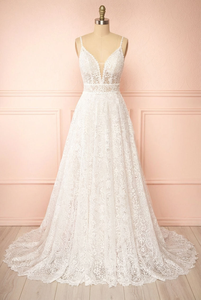 Frontview Katina Lace Bridal Dress without the Sleeves from Boudoir 1861