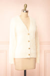 Leni Ivory Fuzzy Cardigan | Boutique 1861  side view