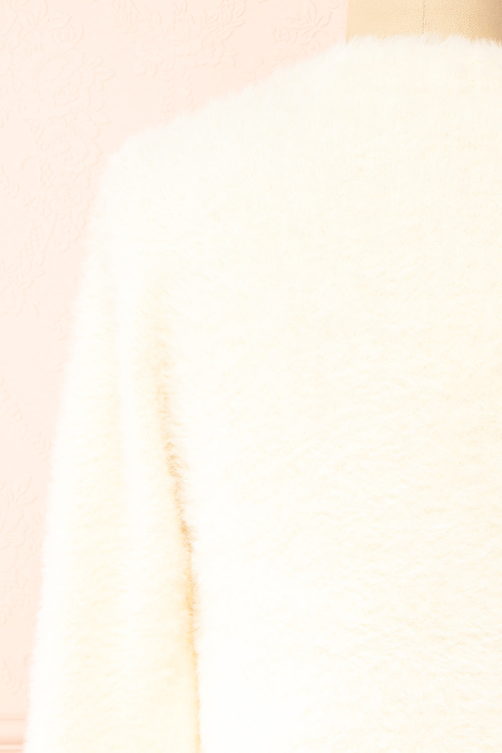 Leni Ivory Fuzzy Cardigan | Boutique 1861 back close-up