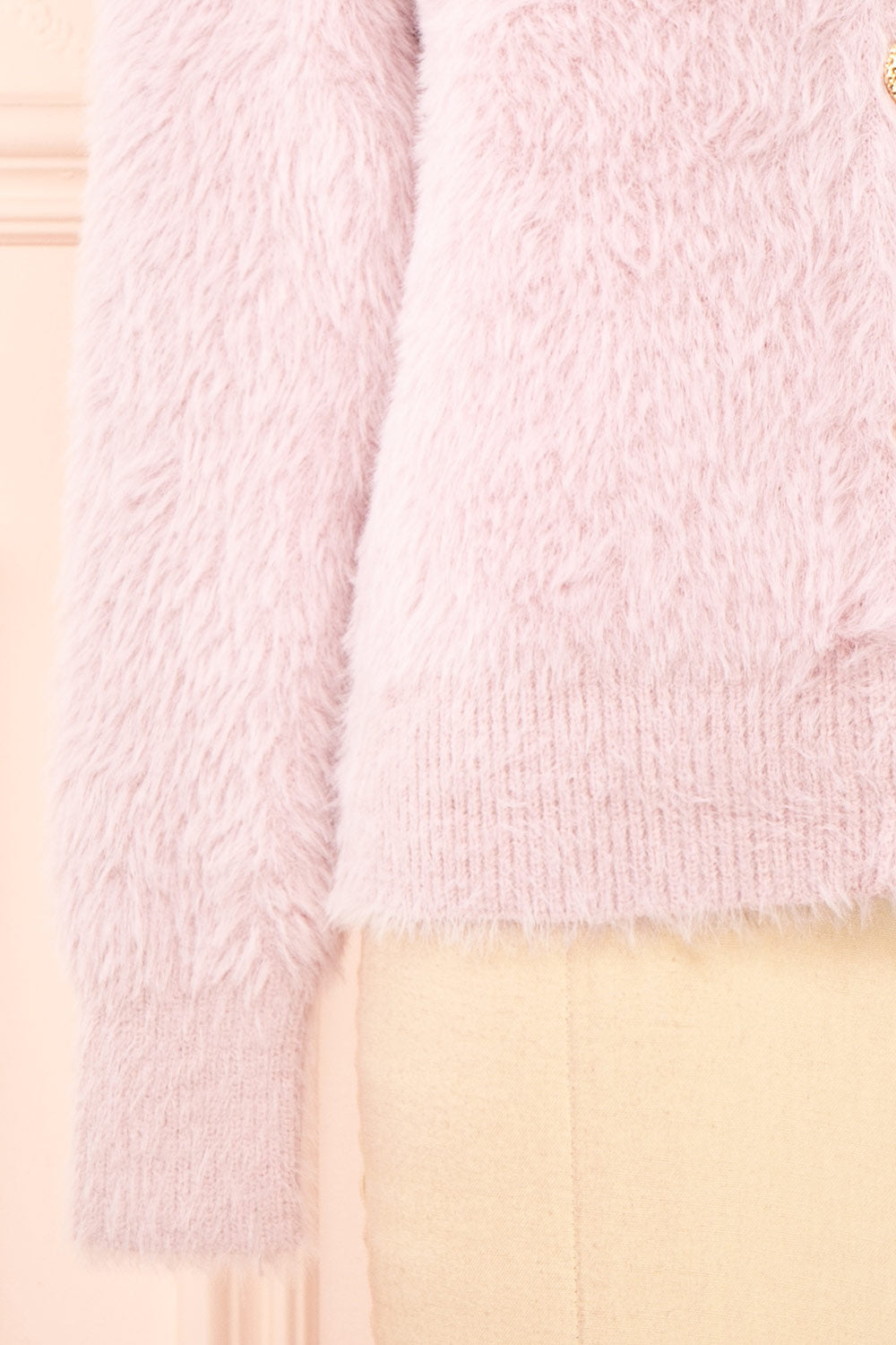 Leni Mauve Fuzzy Cardigan | La petite garçonne bottom