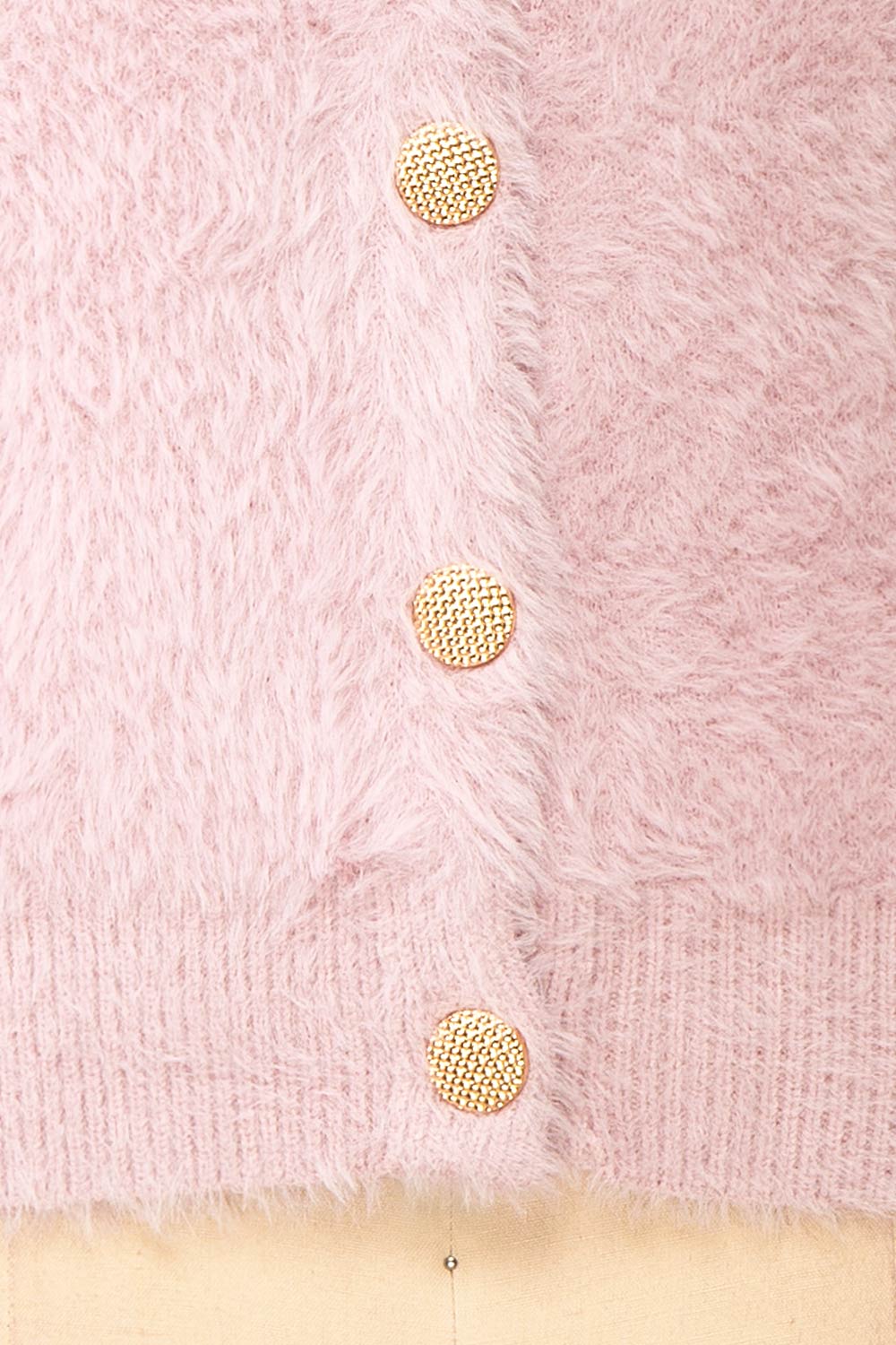Leni Mauve Fuzzy Cardigan | La petite garçonne fabric