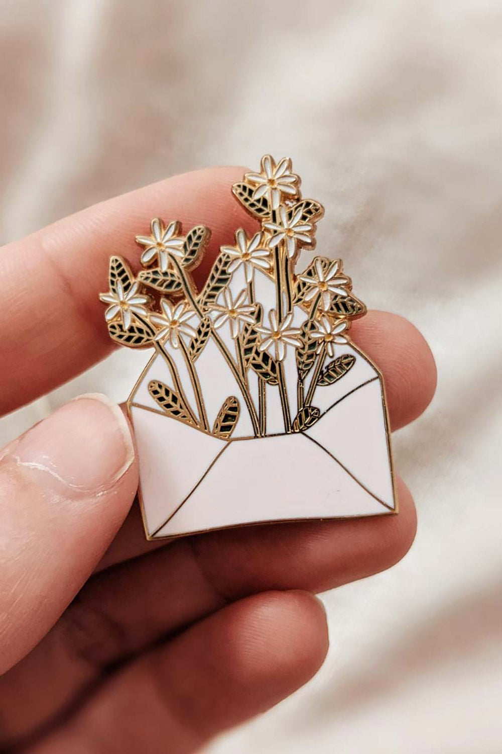 Letter Full of Flowers Pin | Maison garçonne hand