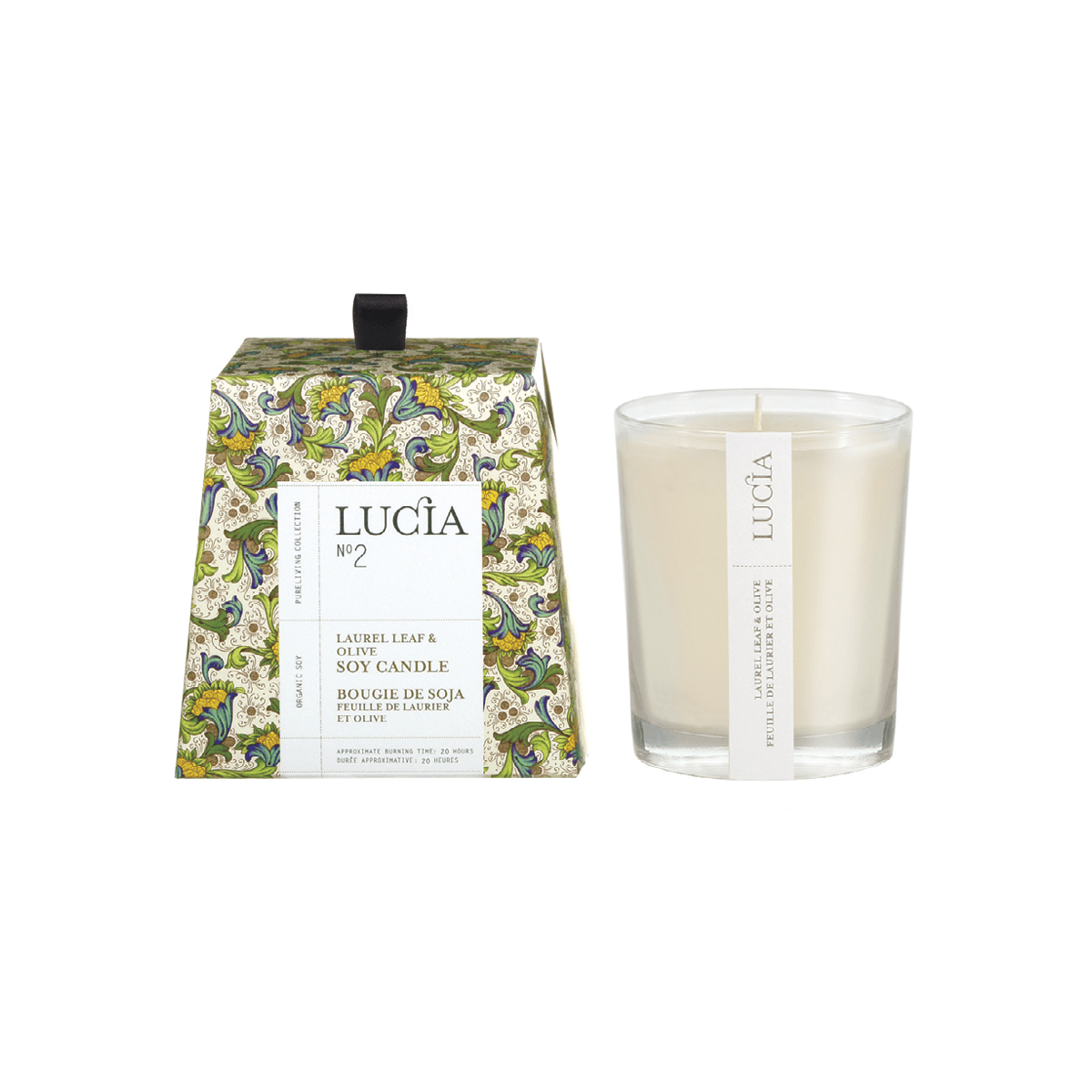 Laurel Leaf and Olive Candle by Lucia - 2 Options | Maison garçonne small brand