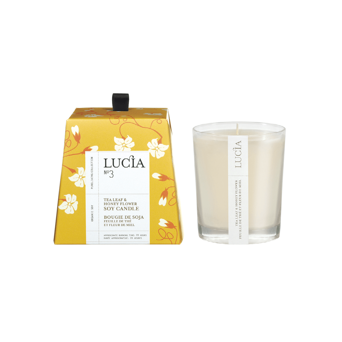 Tea Leaf and Honey Flower Candle by Lucia - 2 Options | Maison garçonne small brand