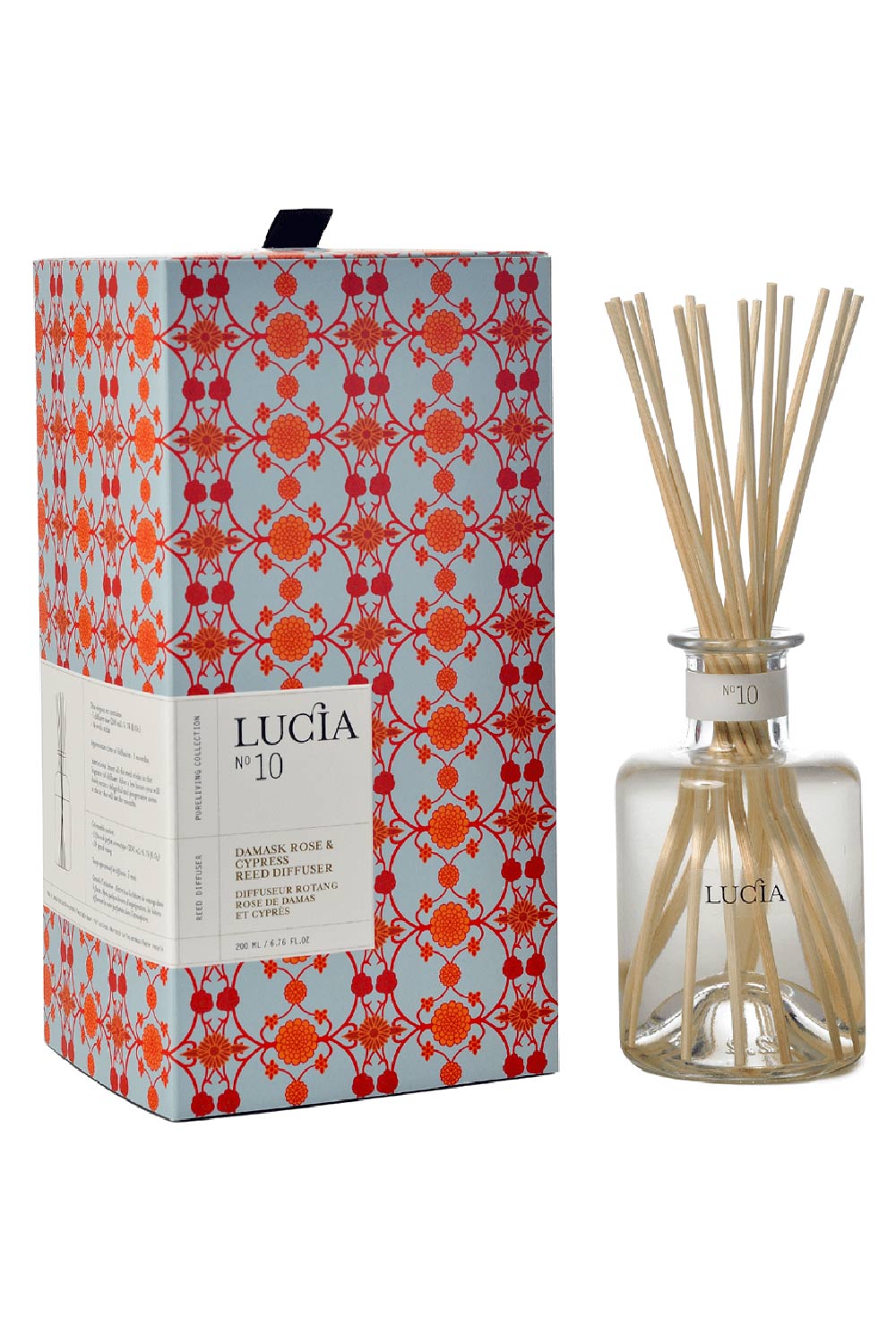 Damask Rose and Cypress Reed Diffuser by Lucia | Maison garçonne brand